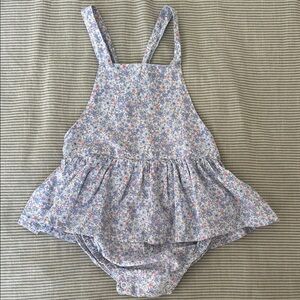 Floral Baby Romper with Ruffle Skirt
